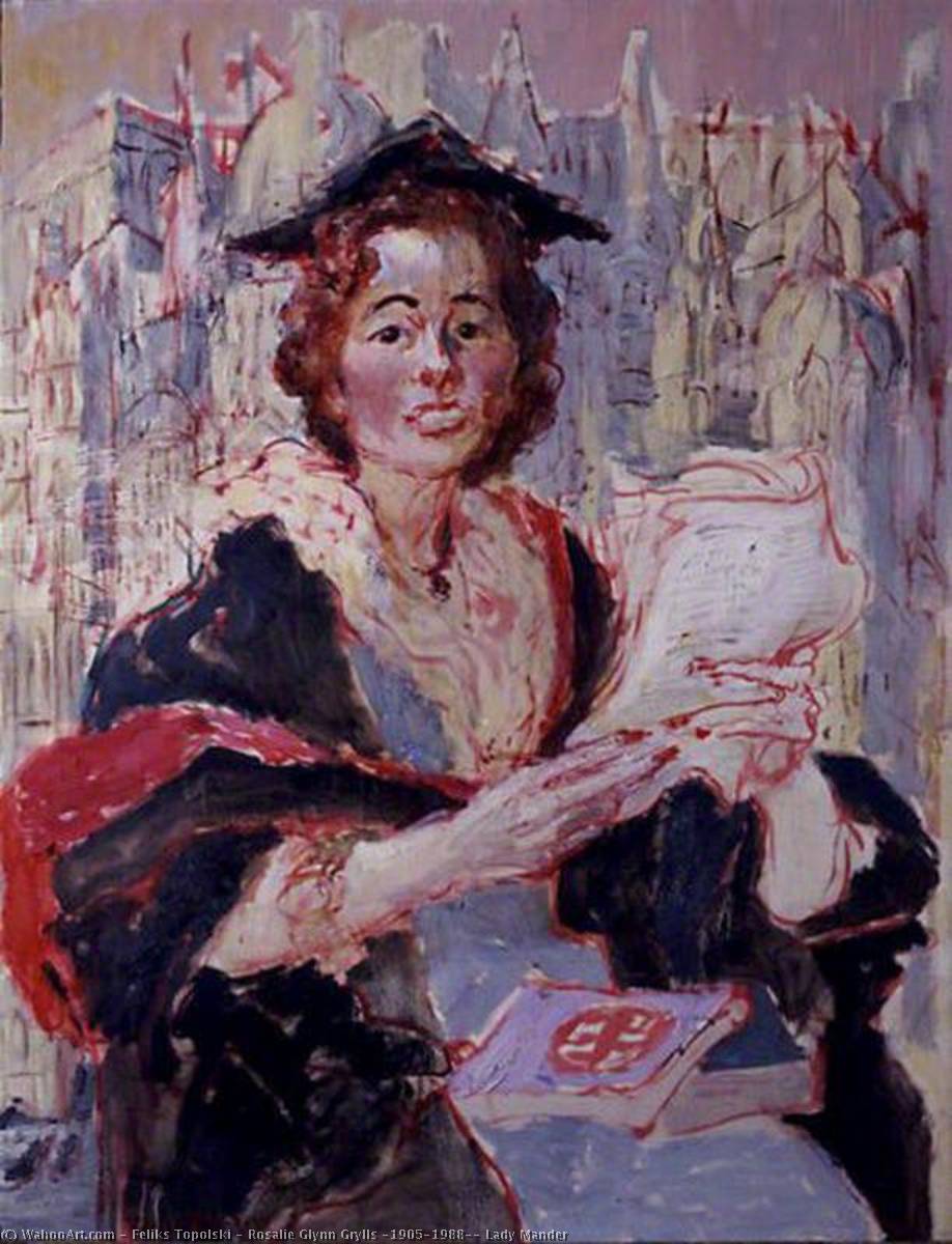 Rosalie Glynn Grylls (1905–1988), Lady Mander — Feliks Topolski