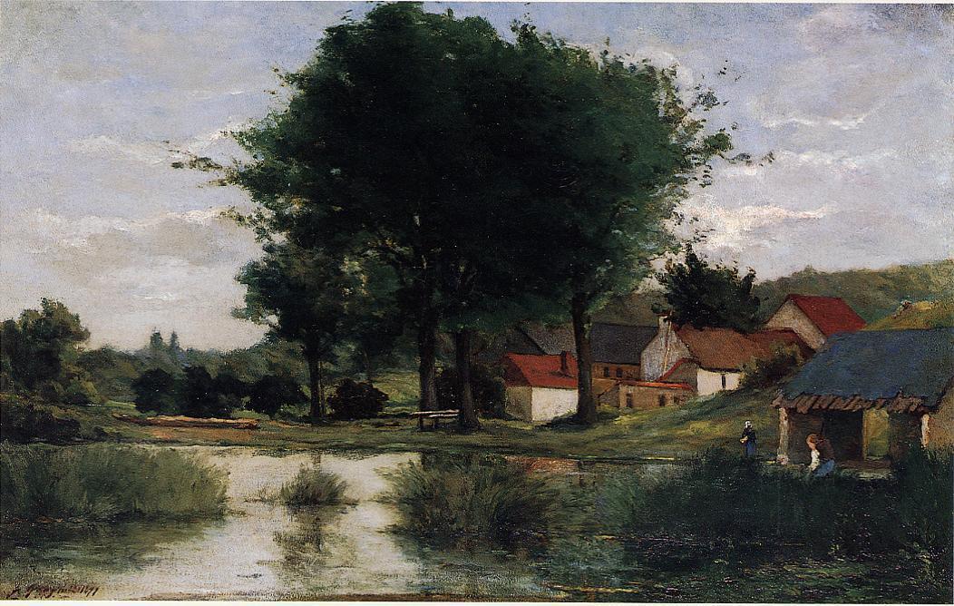 Herbstlandschaft (bauernhof Und Teich) — Eugène Henri Paul Gauguin