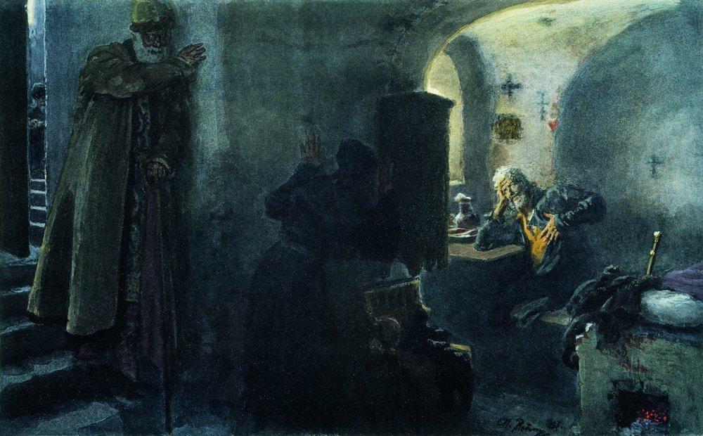 Monk Filaret Imprisoned In The Antonievo-siyskiy Monastery — Ilya Yefimovich Repin