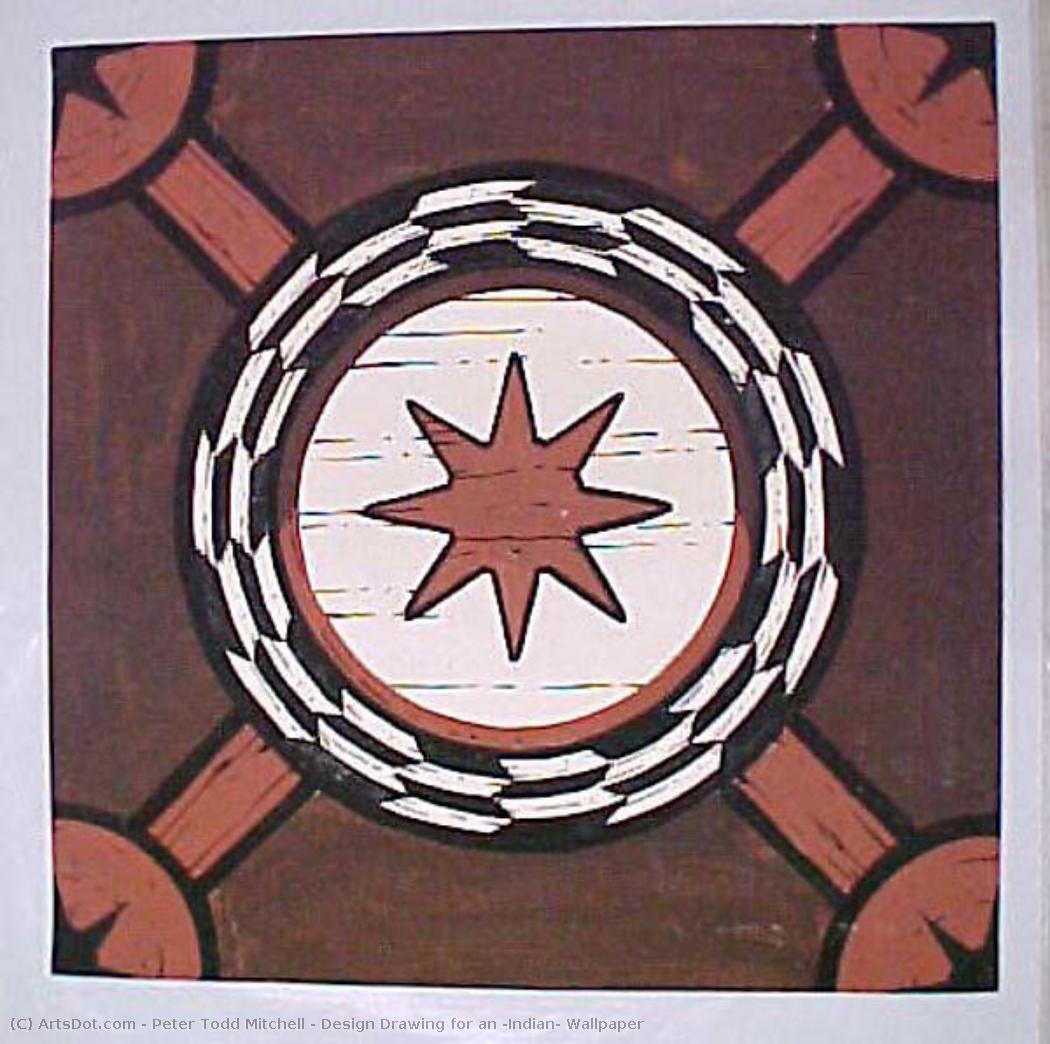 Design Drawing For An "indian" Wallpaper — Peter Todd Mitchell