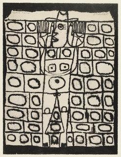 Stuck To The Wall (adhésion Au Mur) From The Supplementary Suite For The Book Les Murs By Eugène Guillevic — Jean Philippe Arthur Dubuffet