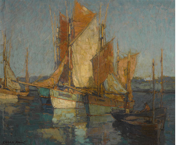 Sailboats In Harbor — Edgar Alwyn Payne