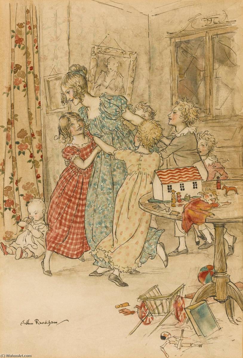 A Flushed And Boisterous Group — Arthur Rackham
