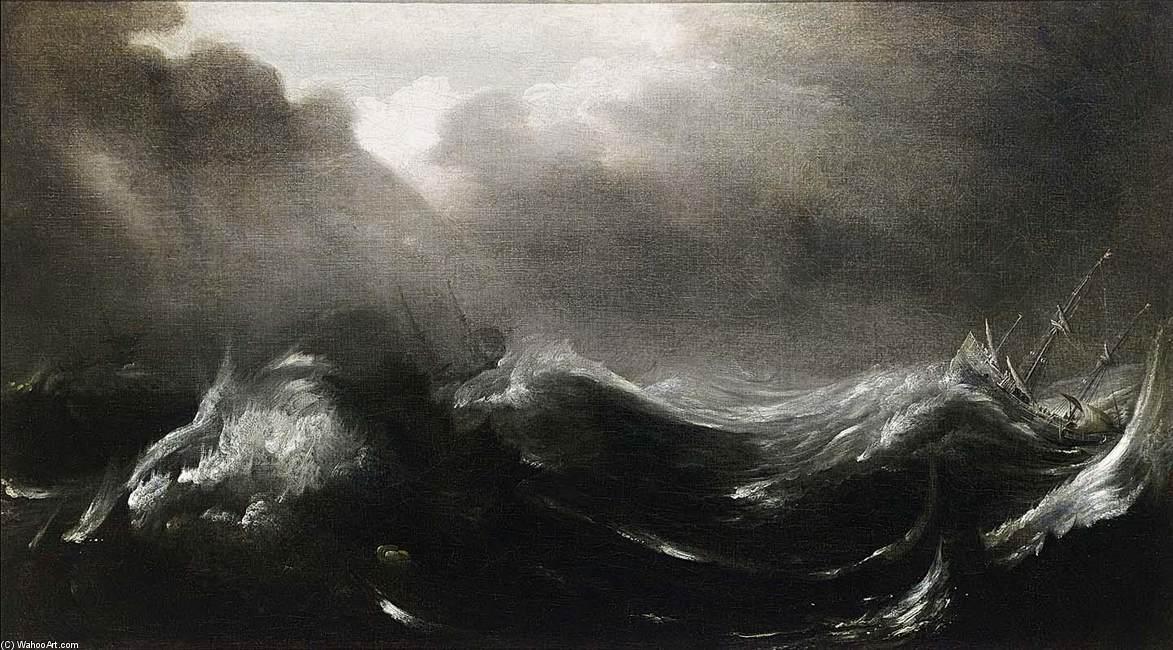 Shipping In Stormy Seas — Jan Porcellis