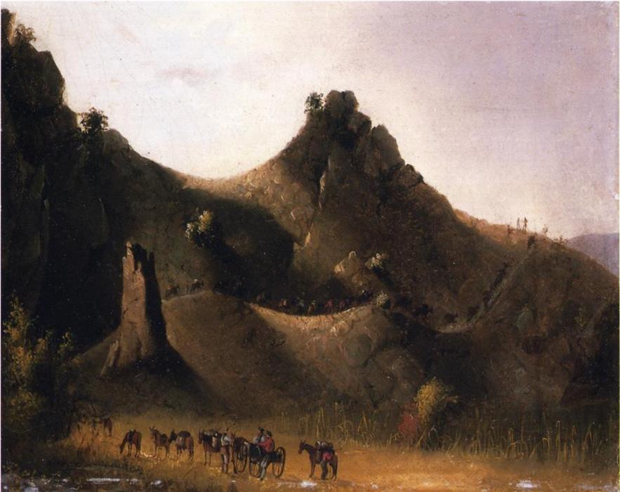 Passing An Obstruction: Mouth Of Night Creek — John Mix Stanley