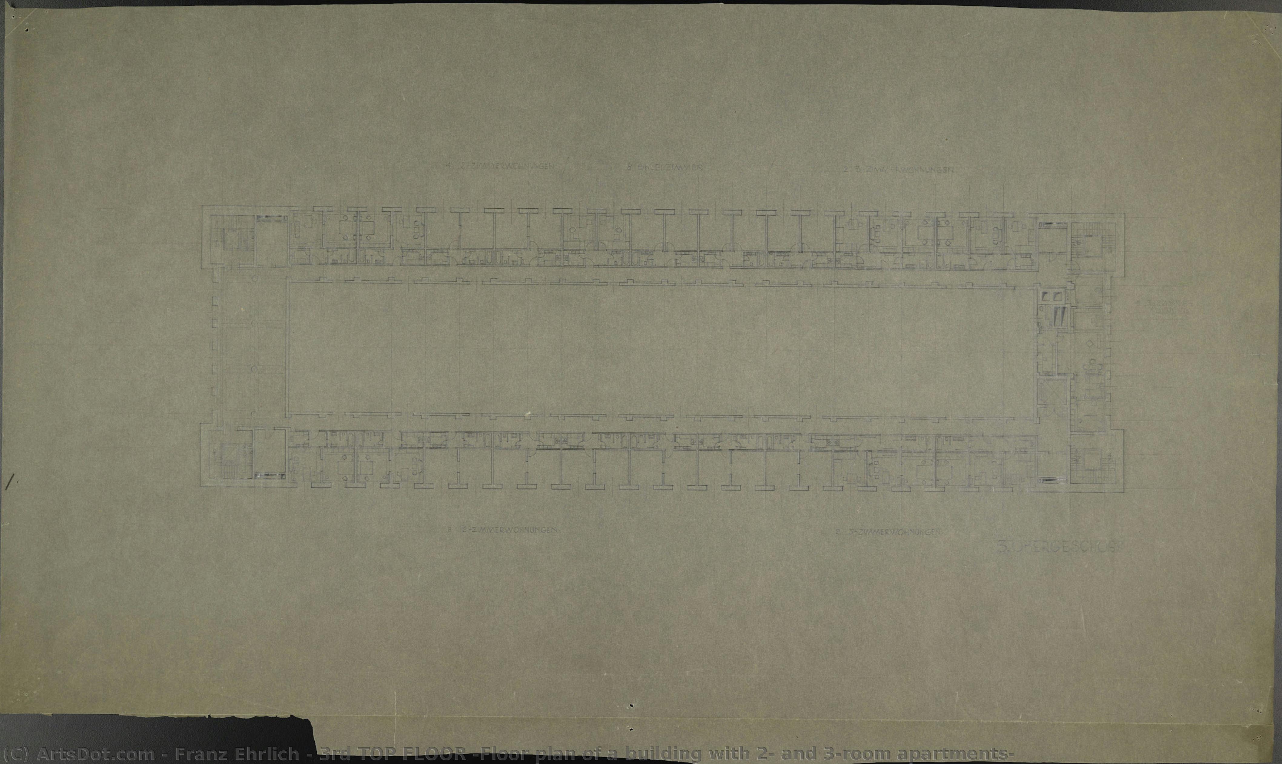 3rd Top Floor (floor Plan Of A Building With 2- And 3-room Apartments) — Franz Ehrlich