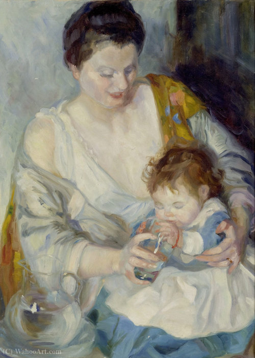 Portrait Of Mother With Child. — Armando Spadini
