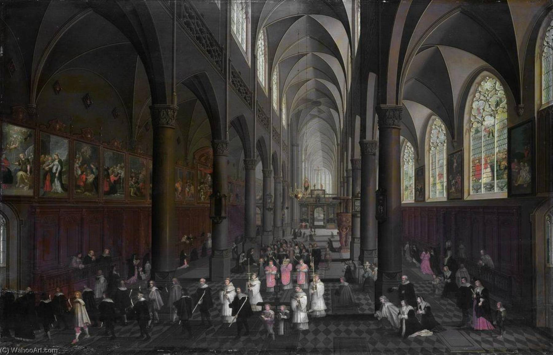 Interior Of The Dominican Church In Antwerp — Pieter Neefs Der Ältere
