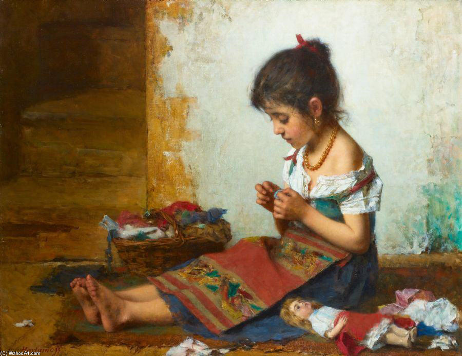 The Little Seamstress — Alexei Alexeievich Harlamoff