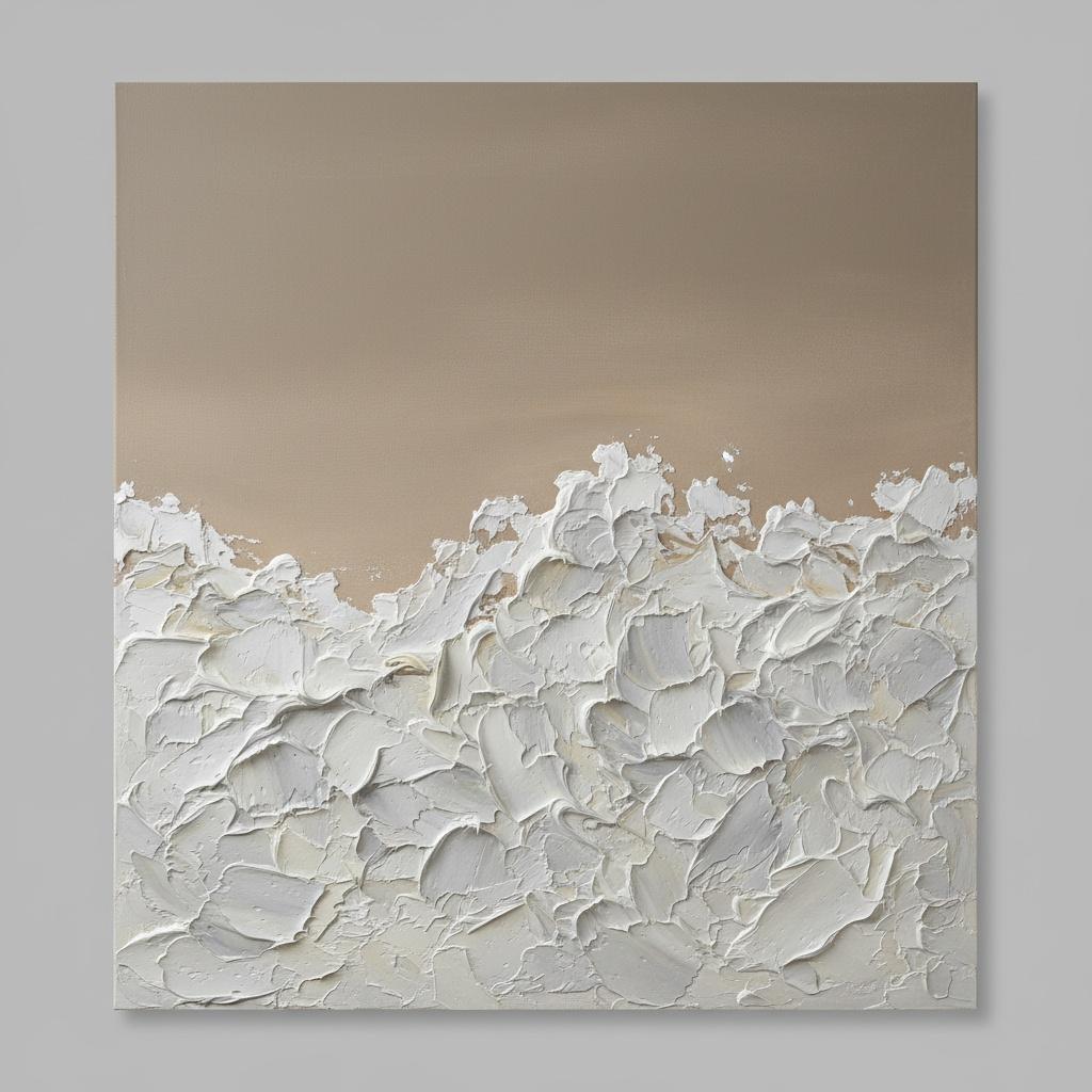 Monolithische Stille: Eine Skulpturale Studie In Ätherischem Taupe Und Impasto-relief — David Moreau