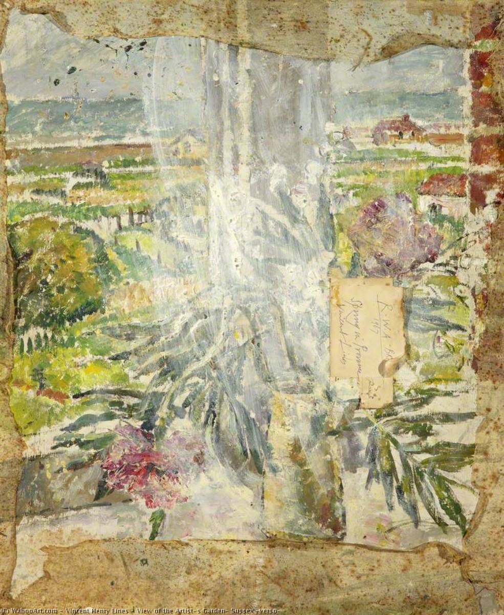 View Of The Artist’s Garden, Sussex (verso) — Vincent Henry Lines