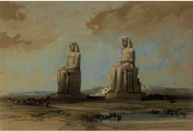 Statues Of Memnon In The Plain Of Thebes — デイヴィッド・ロバーツ