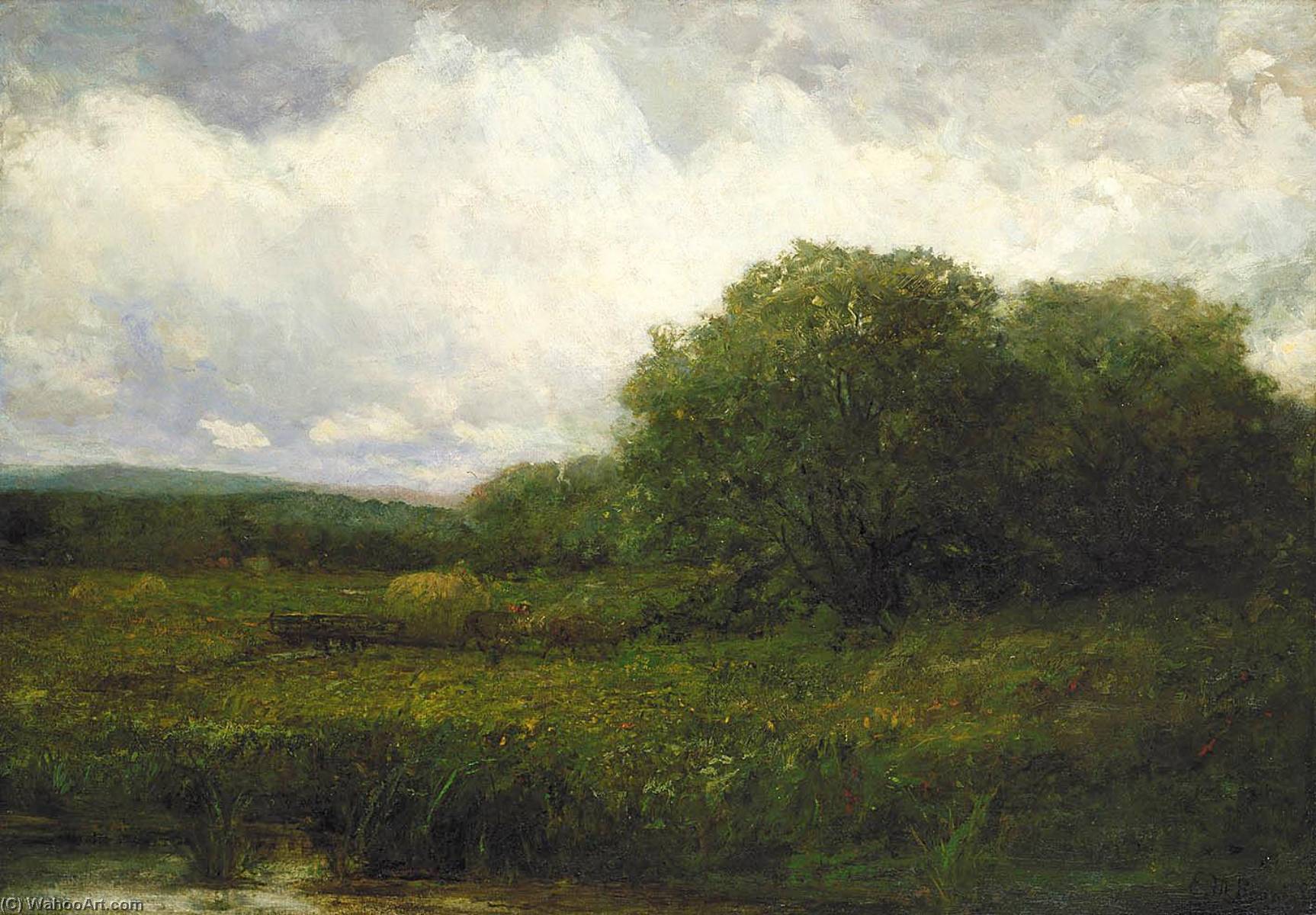Untitled (landscape With Oxen And Haycart Crossing Bridge) — Edward Mitchell Bannister
