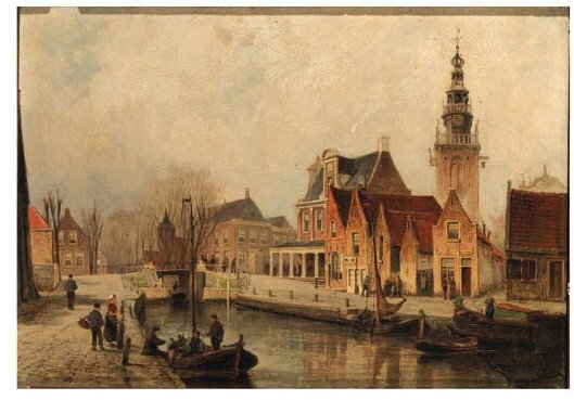 Gezicht Op De Waage Sluis Te Monnickendam — Cornelis Christiaan Dommelshuizen