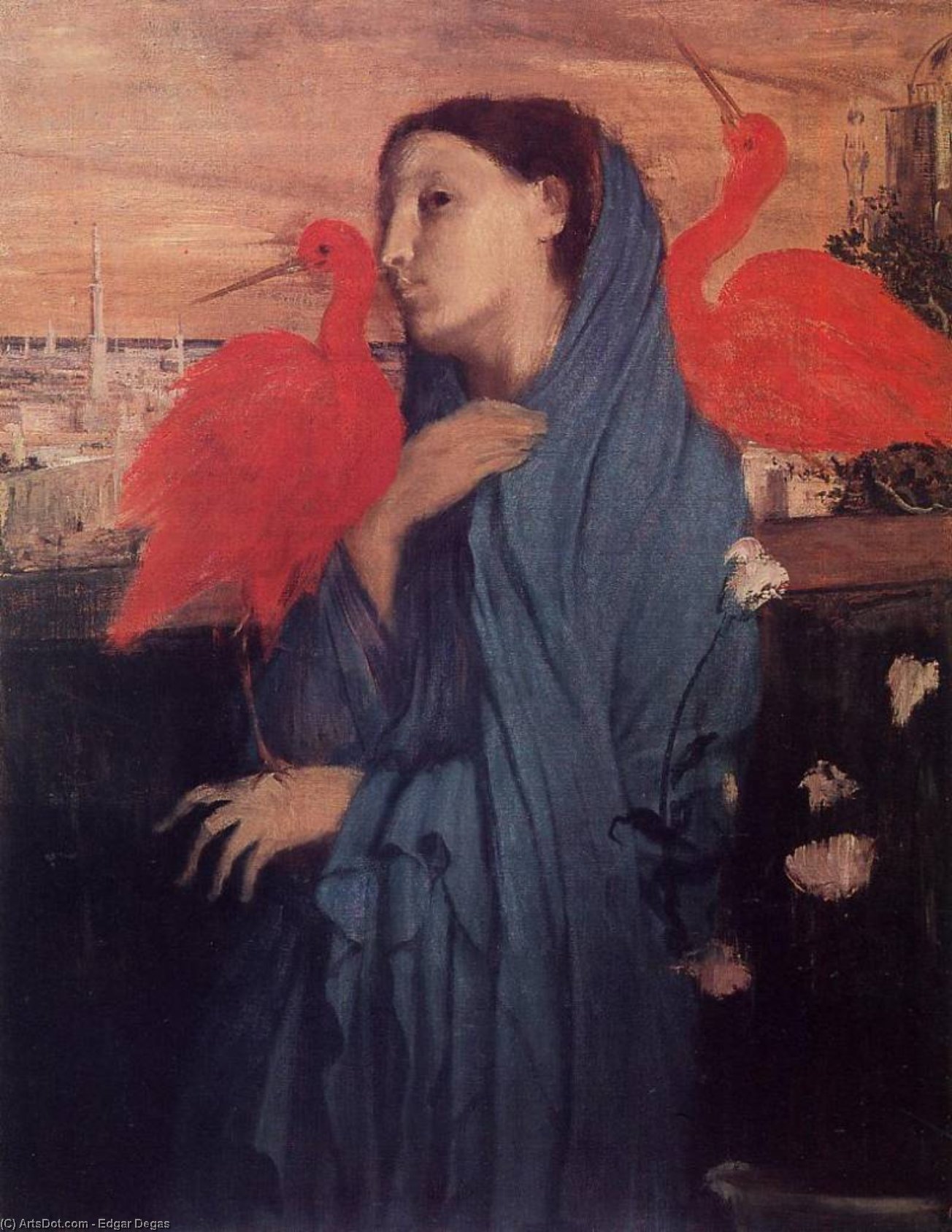 Mujer En Una Terraza (mujer Y Avestruz) — Hilaire-germain-edgar Degas