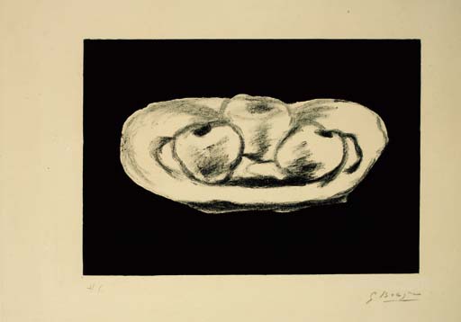 Apple On Black Background — Georges Braque