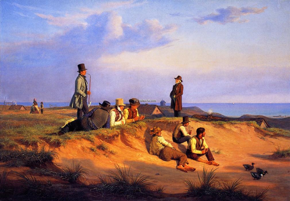 Men Of Skagen On A Summer Evening In Good Weather — Martinus Rørbye
