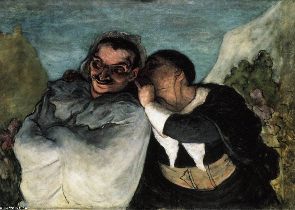 Crispin Et Scapin Ou Scapin Et Sylvestre, Huile Sur Toile Crispin And Scapin Or Scapin And Sylvestre, Oil On Fabric — Honoré Daumier