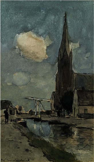 A View Of The Vliet With The H.h. Petrus En Pauluskerk, Leidschendam — Jan Weissenbruch