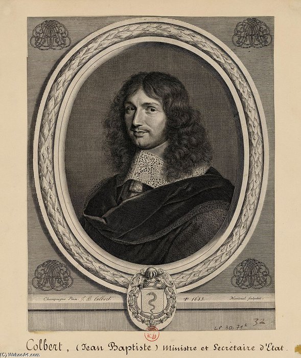 Portrait De Jean-baptiste Colbert Par Robert Nanteuil D'après Une Peinture De Philippe De Champaigne — Robert Nanteuil