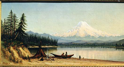 Mt. Tacoma From The Mouth Of The Puyallup River, (painting) — Grafton Tyler Brown