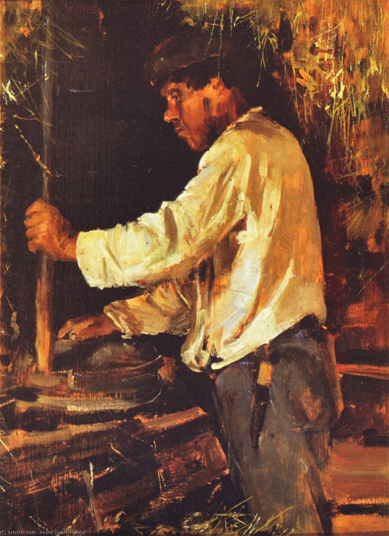 Grinding With A Quern — Akseli Gallen-kallela
