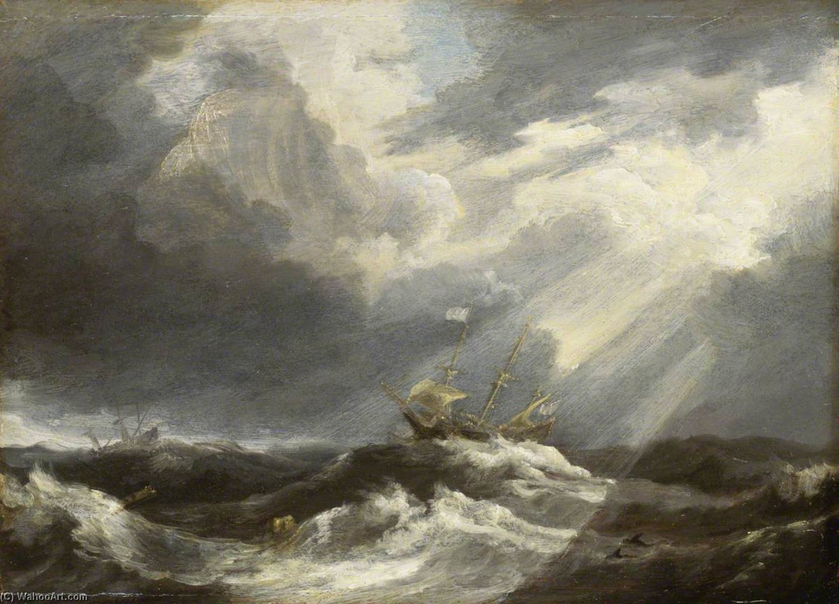 Sunlight On A Stormy Sea — Bonaventura I Peeters