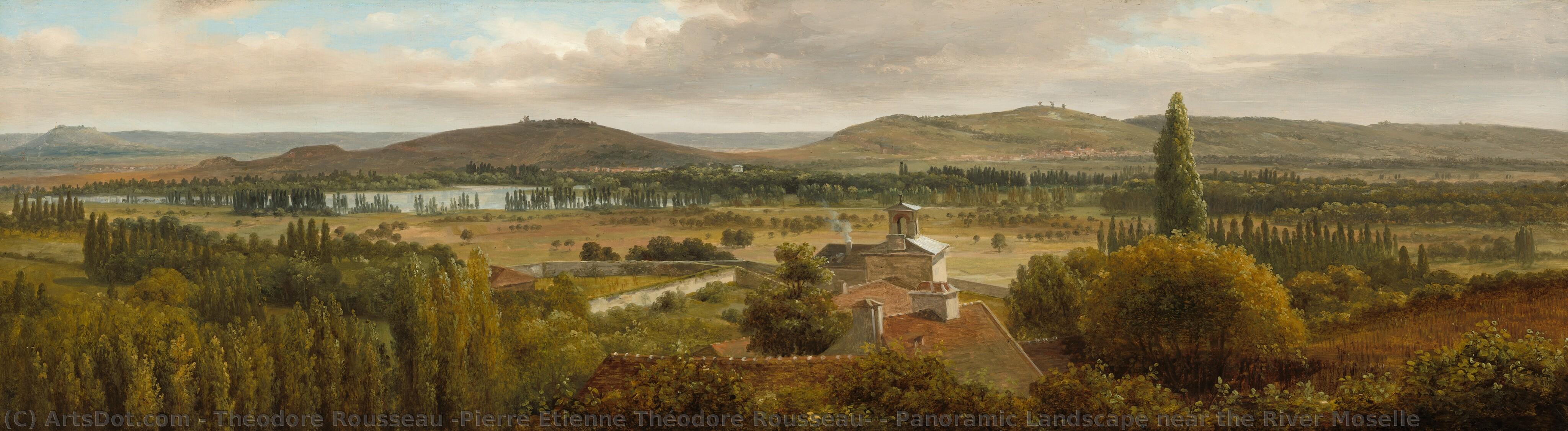 Panoramic Landscape Near The River Moselle — Théodore Rousseau