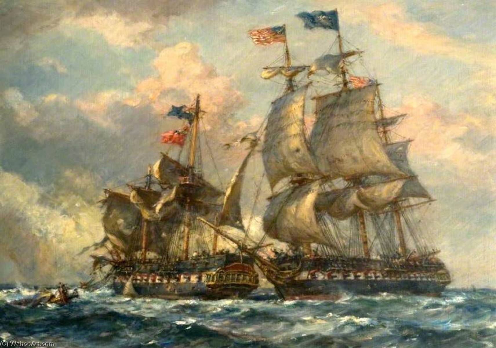 An Engagement Between British And American Ships — Bernard Finnigan Gribble