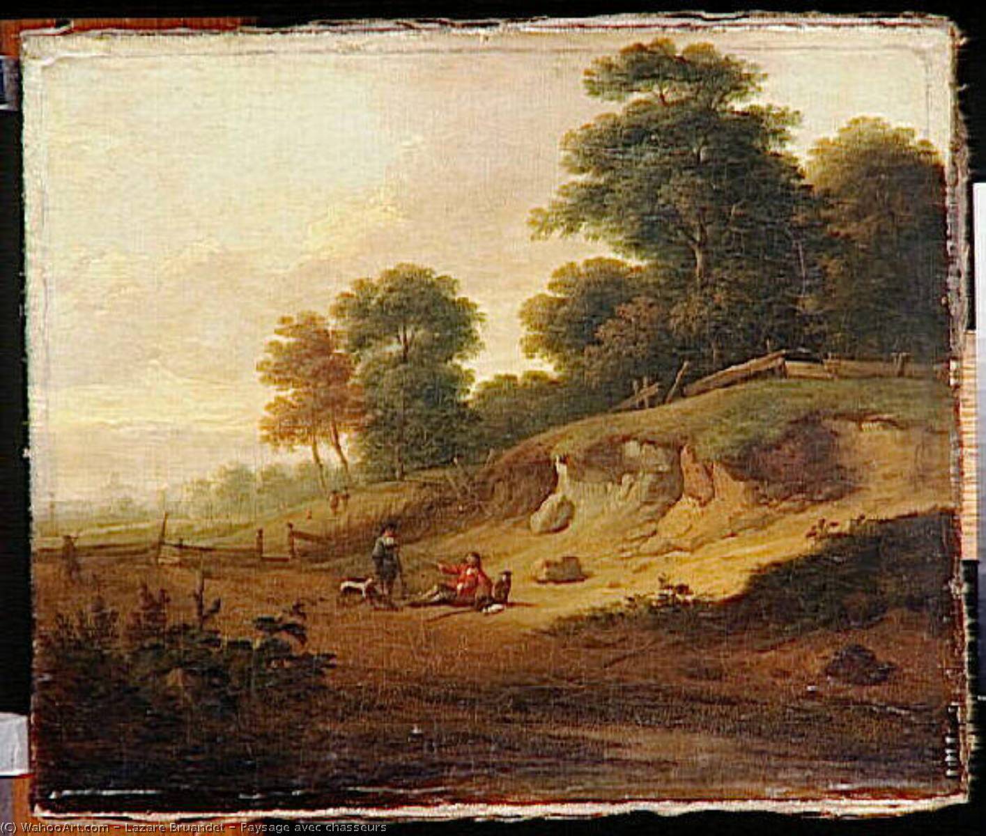 Paysage Avec Chasseurs — Lazare Bruandet