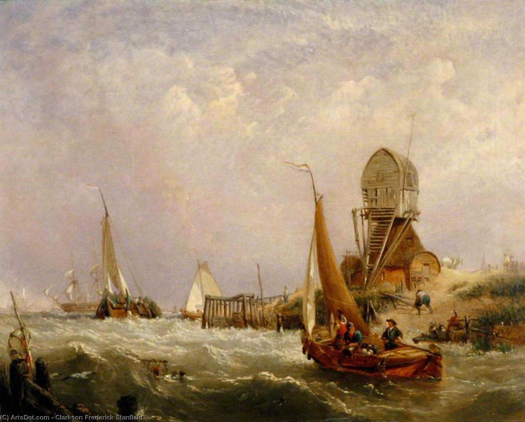 Oude Schelde, Texel Island, Looking Towards Nieuwe Diep And The Zuider Zee — Clarkson Frederick Stanfield
