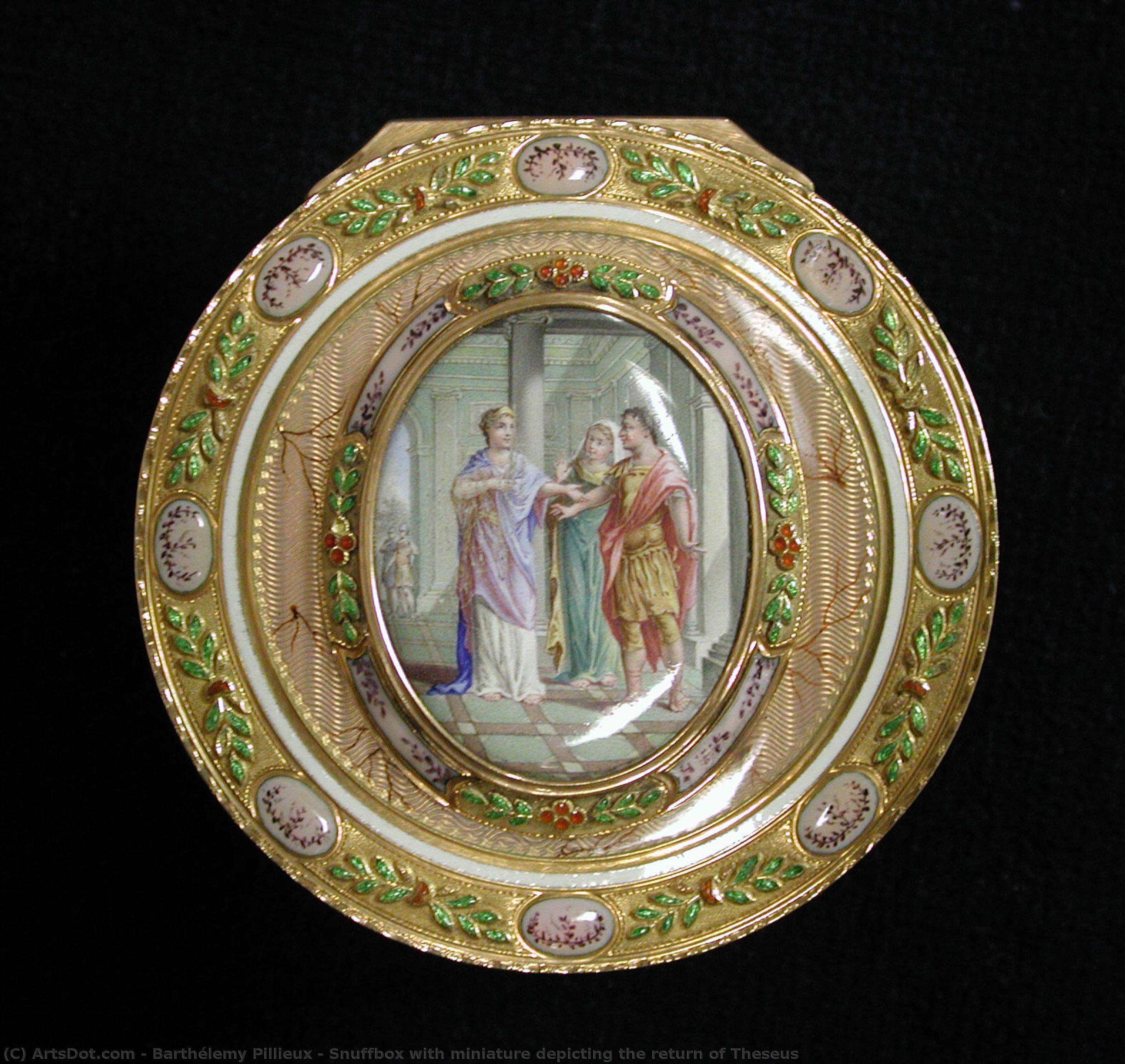 Snuffbox With Miniature Depicting The Return Of Theseus — Barthélemy Pillieux