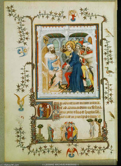 Christ Before Pontius Pilatus. From Les Tres — Jean Colombe