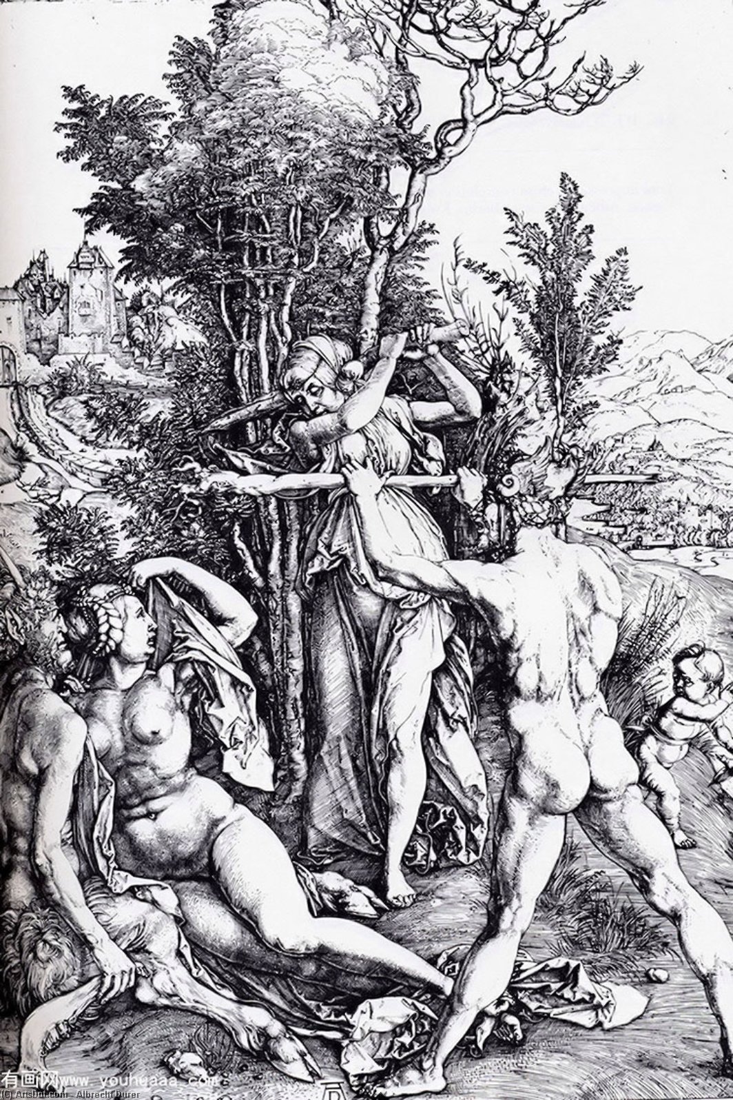 Herkules Am Scheideweg Vollständig — Albrecht Dürer