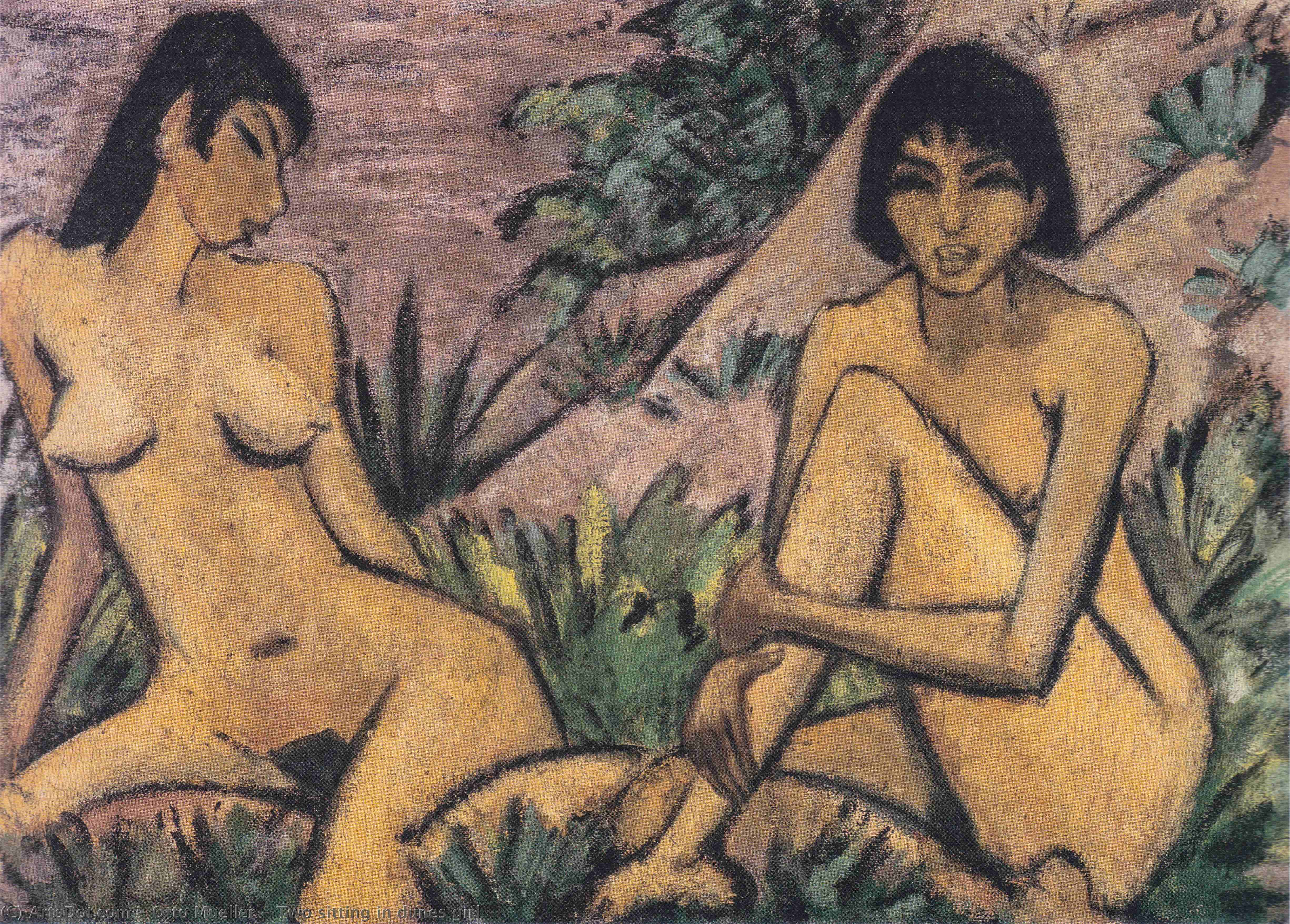 Two Sitting In Dunes Girl — オットー・ミュラー