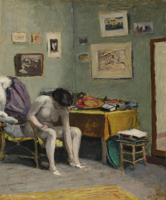 Female Nude Put On The Shoes — Albert André