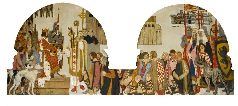 King John Presents The Bishop Of London With The Charter For Braintree, 1199 — Maurice Greiffenhagen