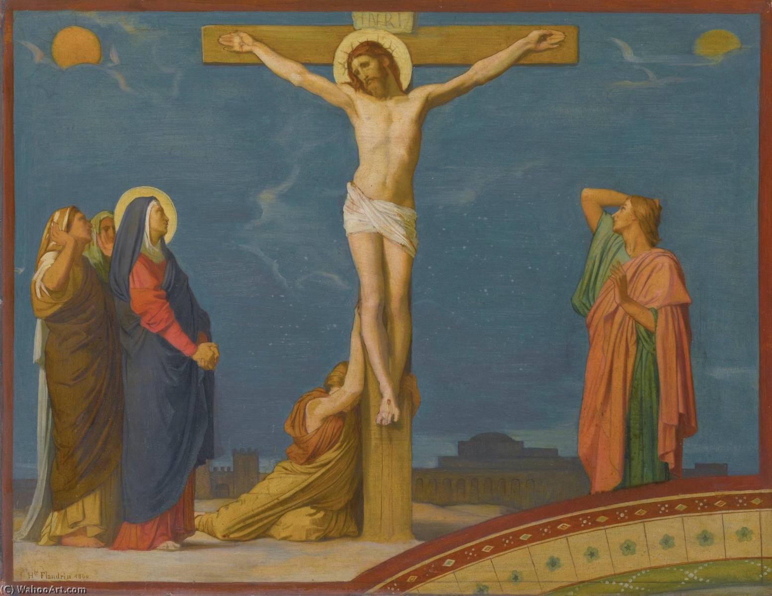 La Mort De Jésus Christ Sur Le Calvaire, Study For The Decoration Of The Nave Of Saint Germain Des Prés, Paris — Hippolyte Jean Flandrin