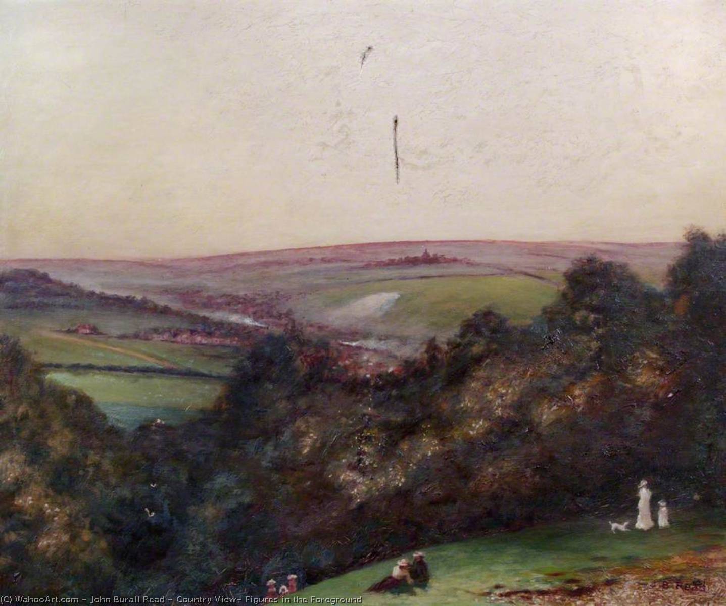 Country View, Figures In The Foreground — John Burall Read