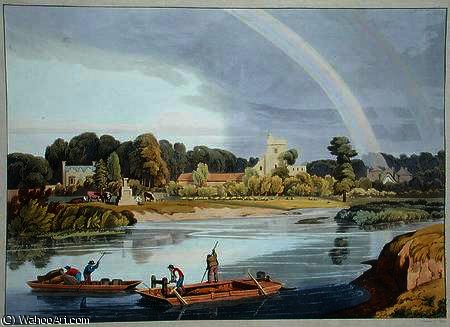 Staines Church With City Stone On Banks Of The River — William Havell