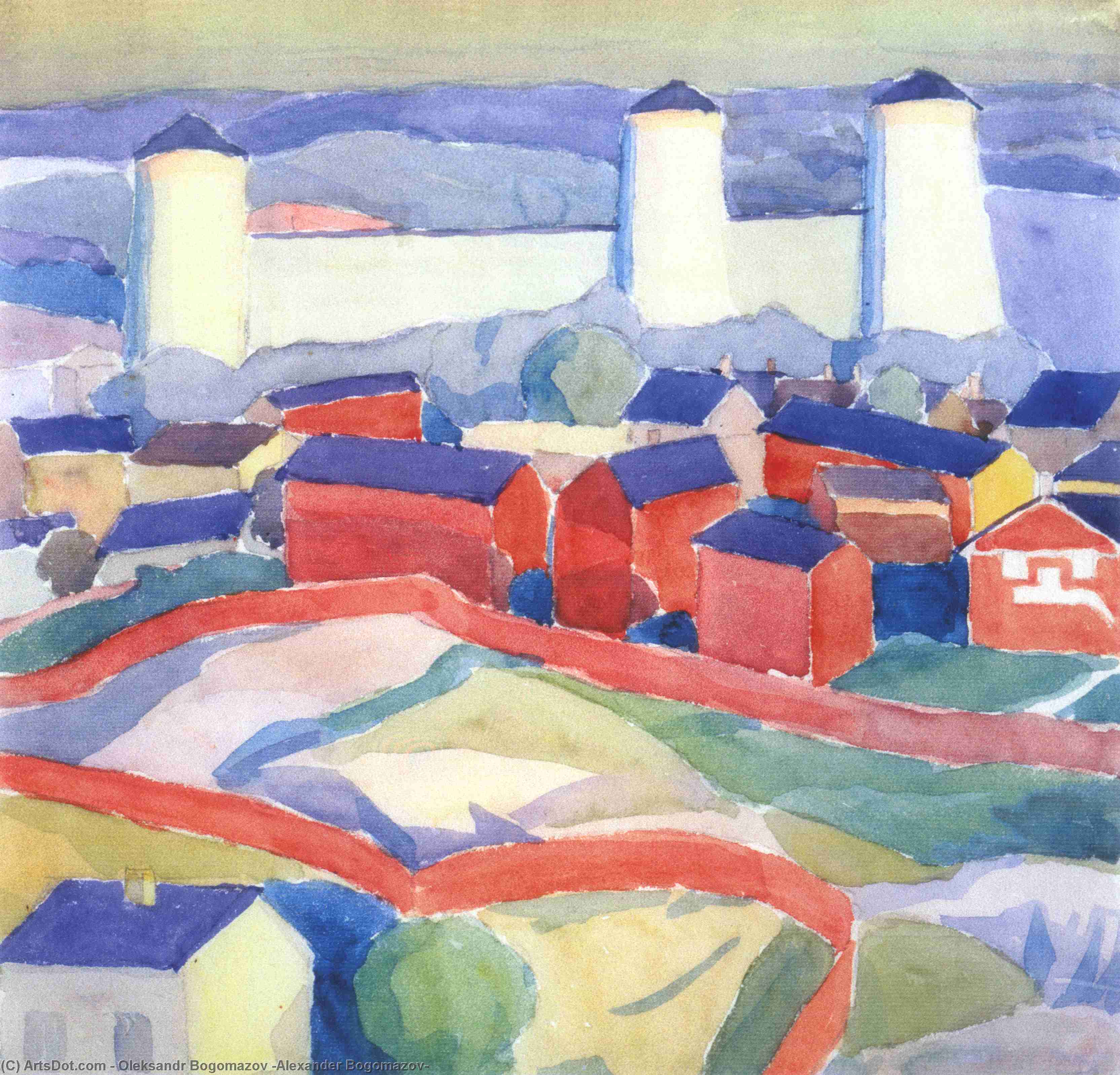 Landscape With Red Houses — アレクサンドル・ボゴマゾフ