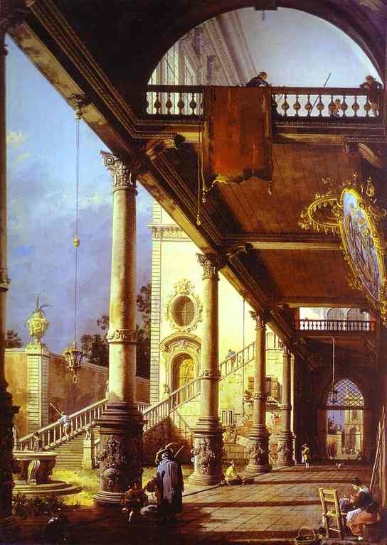 Capriccio Of Colonade And The Courtyard Of A Palace — Giovanni Antonio Canaletto