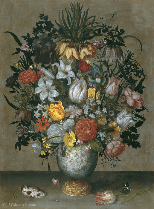 Chinese Vase With Flowers (about (68,6 X 50,8) (madrid) (1609)) — Ambrosius The Elder Bosschaert