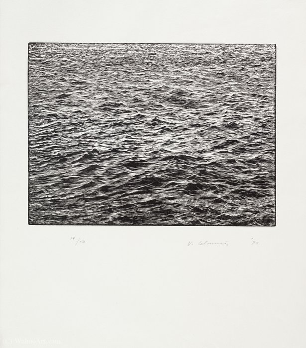 Ocean Surface Woodcut (1992) — Vija Celmins