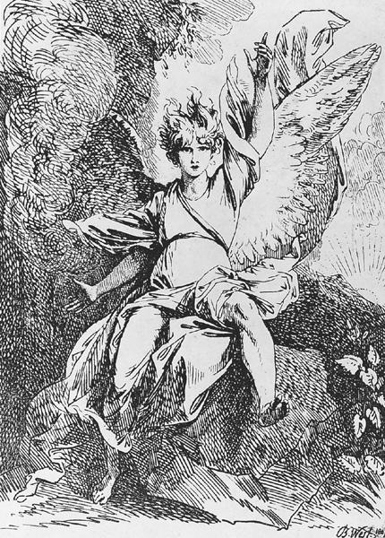 The Angel Of The Resurrection Lithograph — Benjamin West