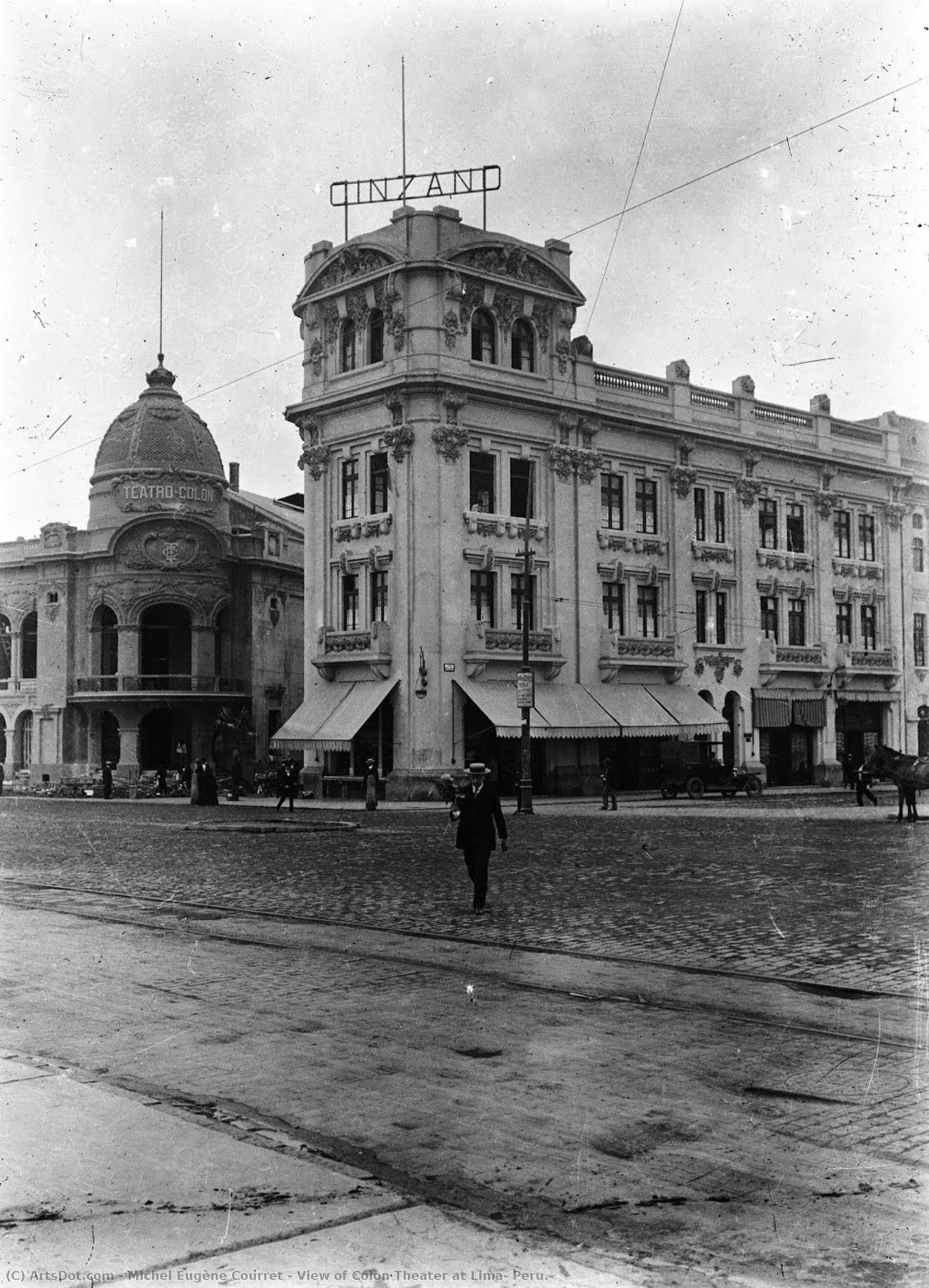 View Of Colon Theater At Lima, Peru. — Michel Eugène Courret