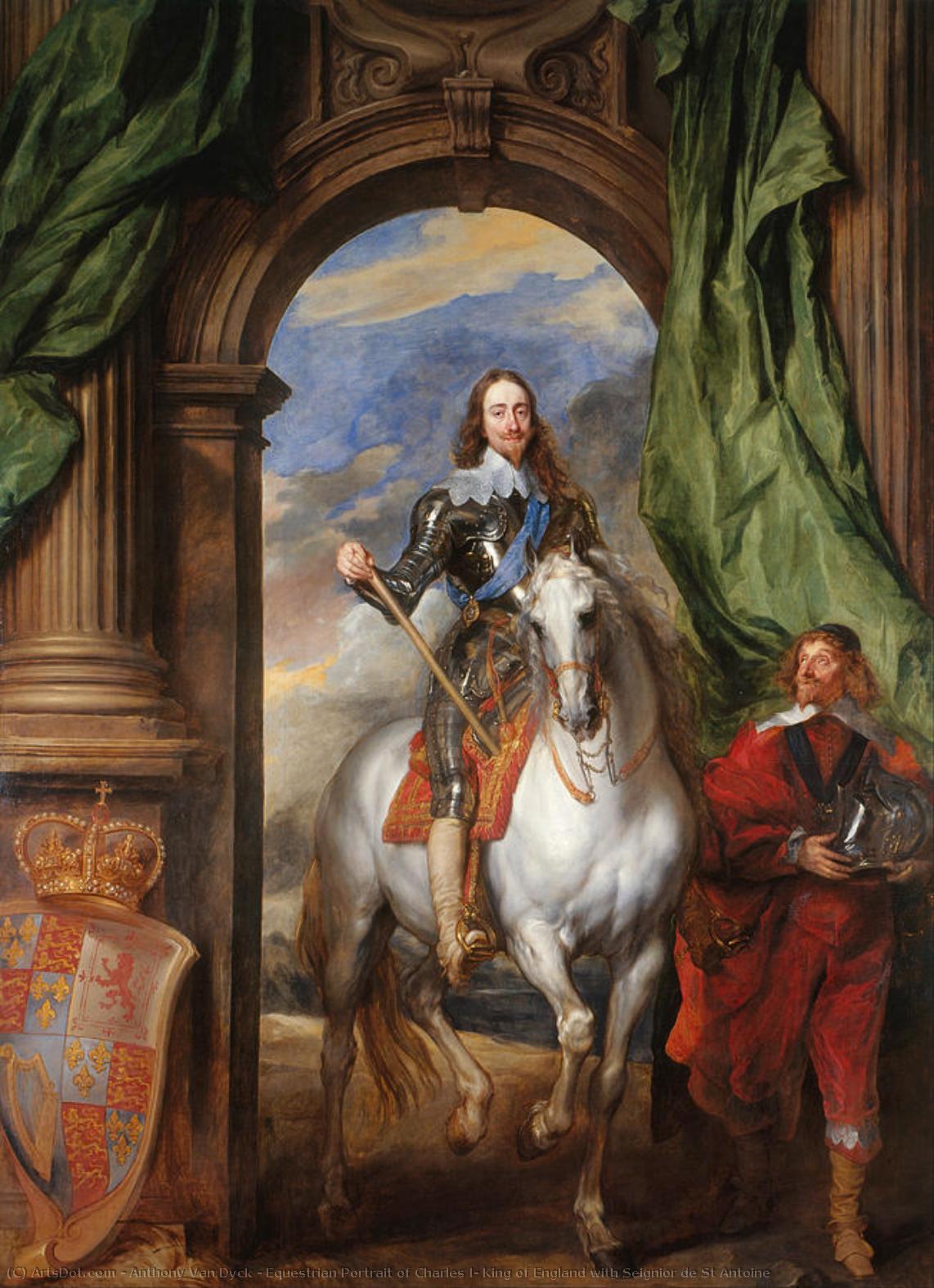 Equestrian Portrait Of Charles I, King Of England With Seignior De St Antoine — Sir Anthony Van Dyck