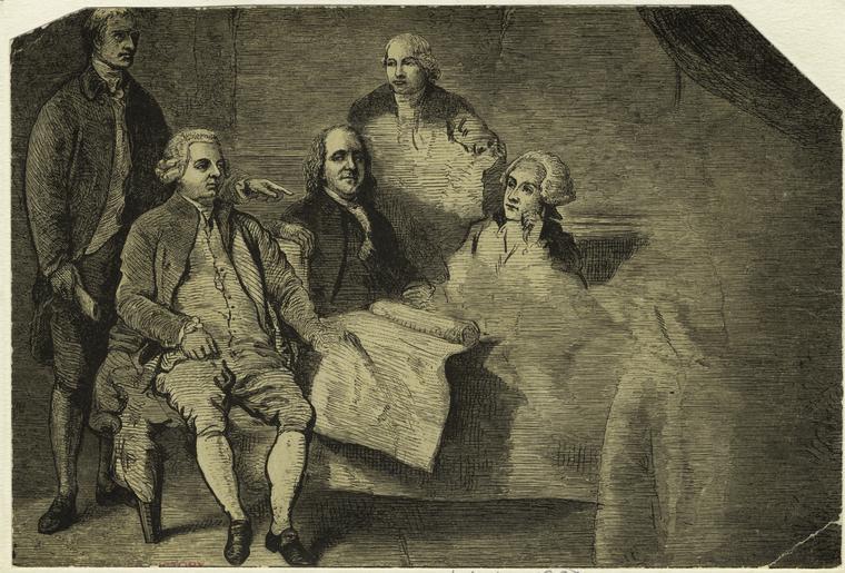 Unfinished Oil Study Of The 1783 Treaty Of Paris — Benjamin West