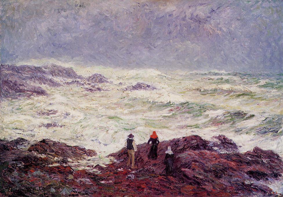 Rough Weather At Raguenez, Near Pont Aven — Henri Moret