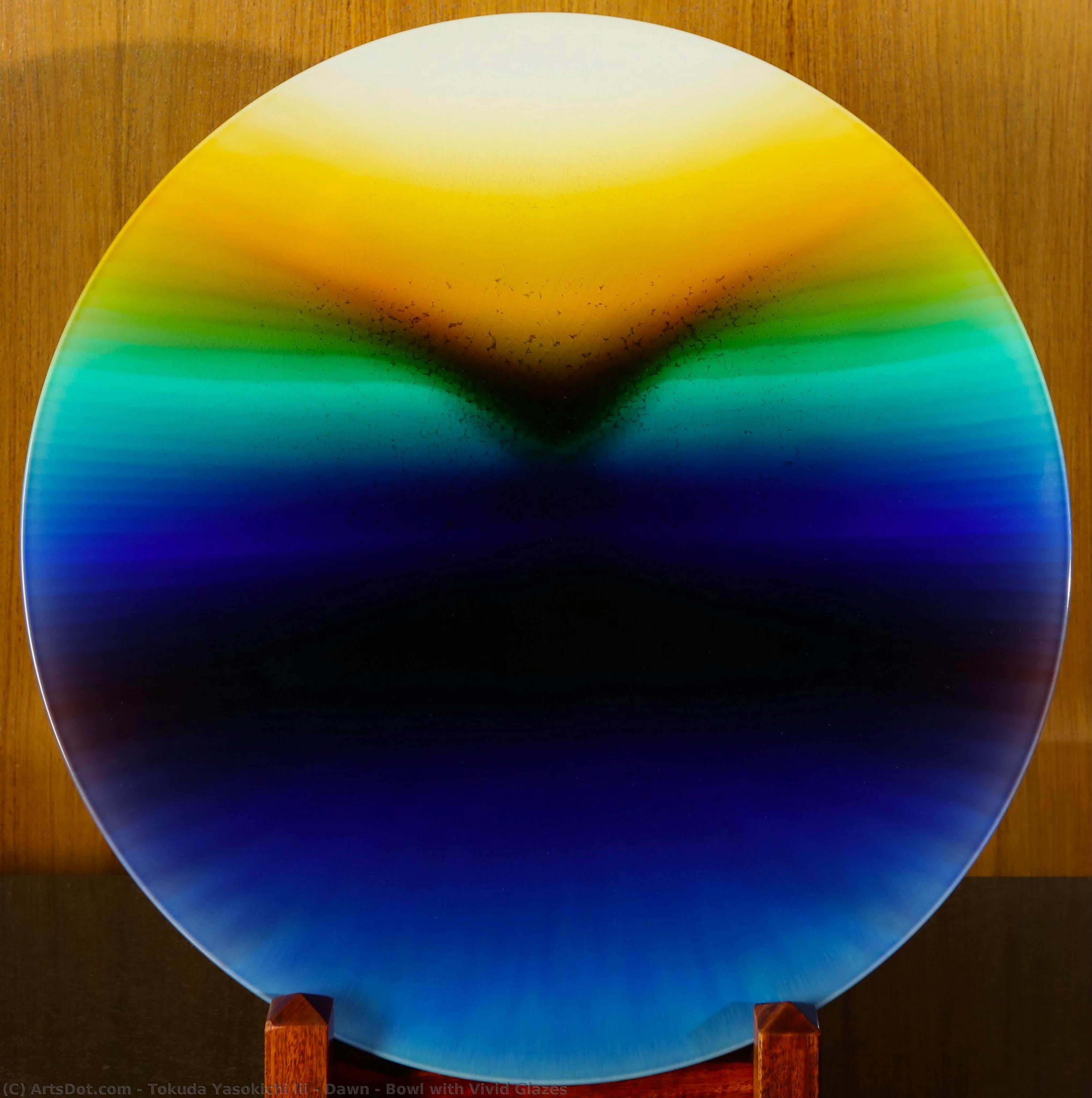 Dawn - Bowl With Vivid Glazes — Tokuda Yasokichi Iii